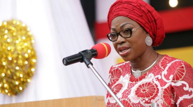 Mrs. Bolanle Ambode addressing youths at a book launch event in Lagos.