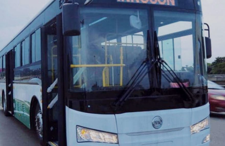 A fleet of Innoson CNG buses ready for delivery to the Nigerian government for mass transportation.