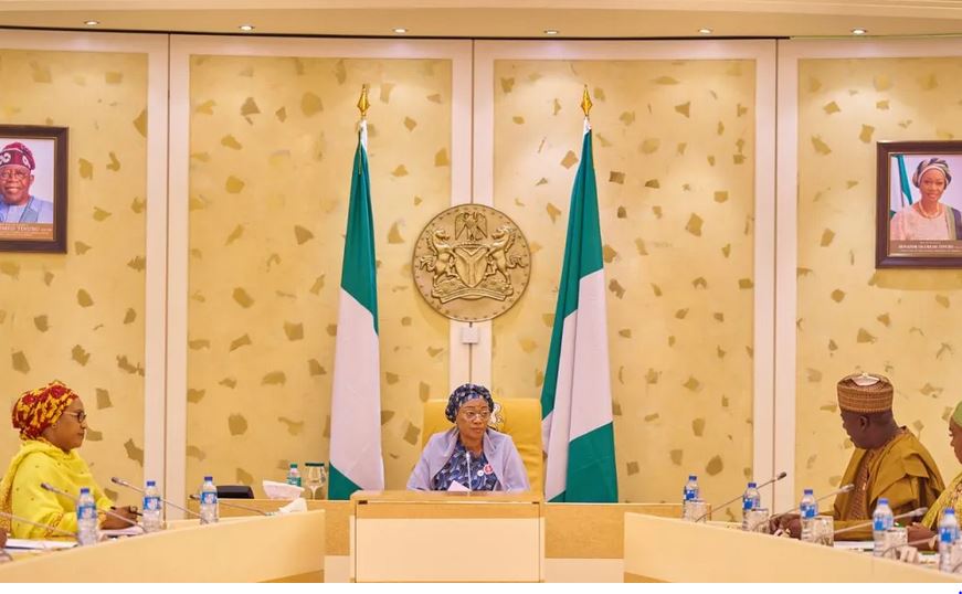 “First Lady of Nigeria, Senator Oluremi Tinubu, speaking on youth involvement in agriculture for food security in Nigeria.”